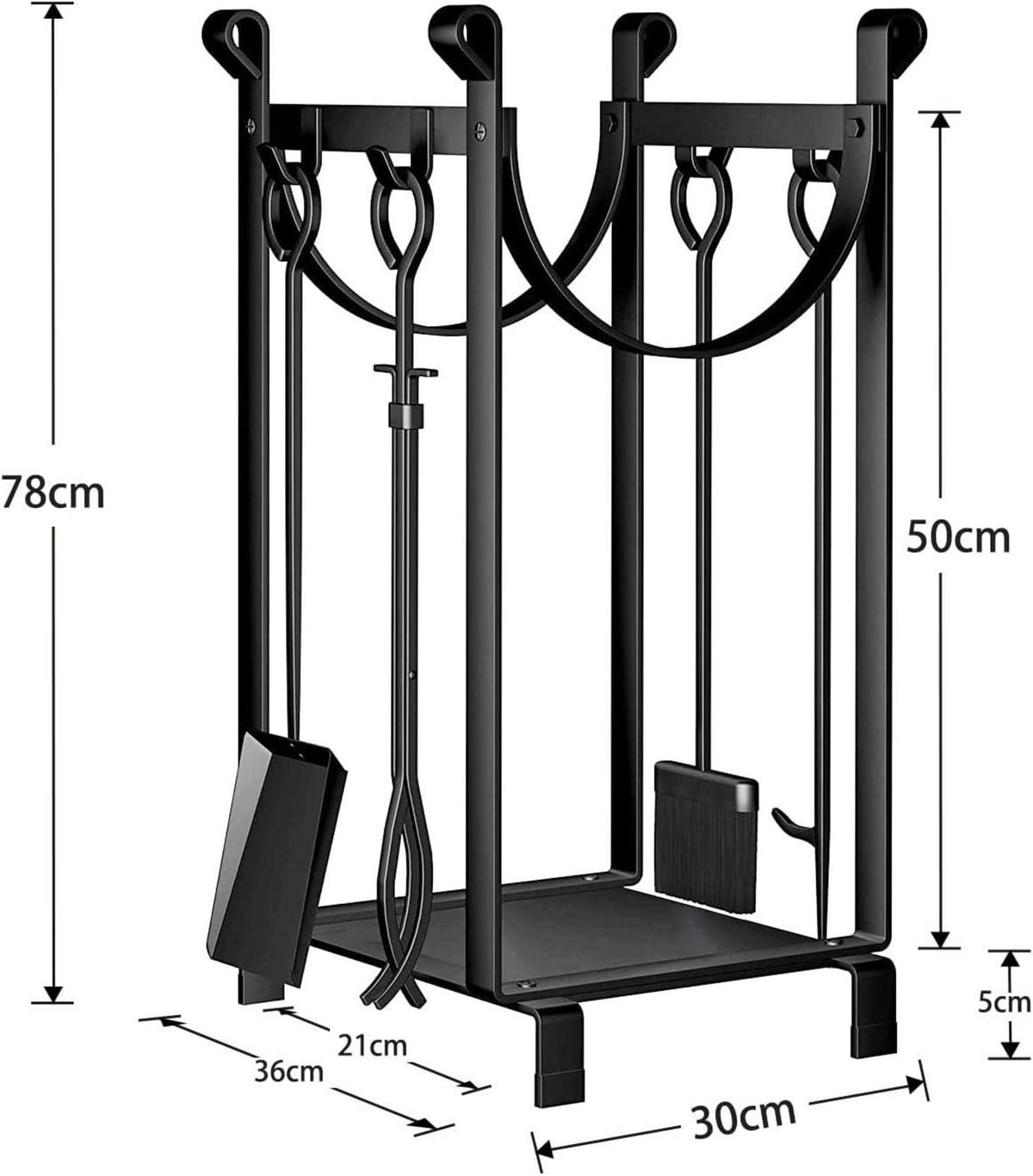 Kaminholzregal mit Werkzeugen 78x29x35.8cm Innen/Außen, 2 Ablagen