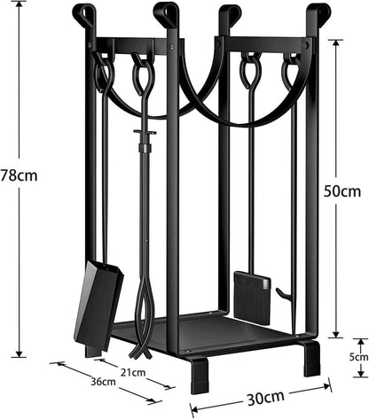 Kaminholzregal mit Werkzeugen 78x29x35.8cm Innen/Außen, 2 Ablagen