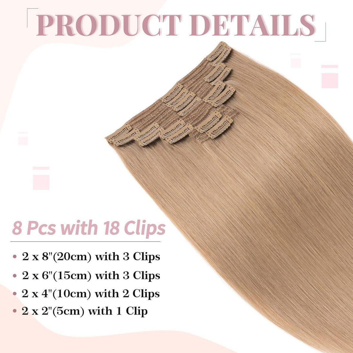 Echthaar Clip-Ins Blond 35cm – Remy Hair, Volle Länge