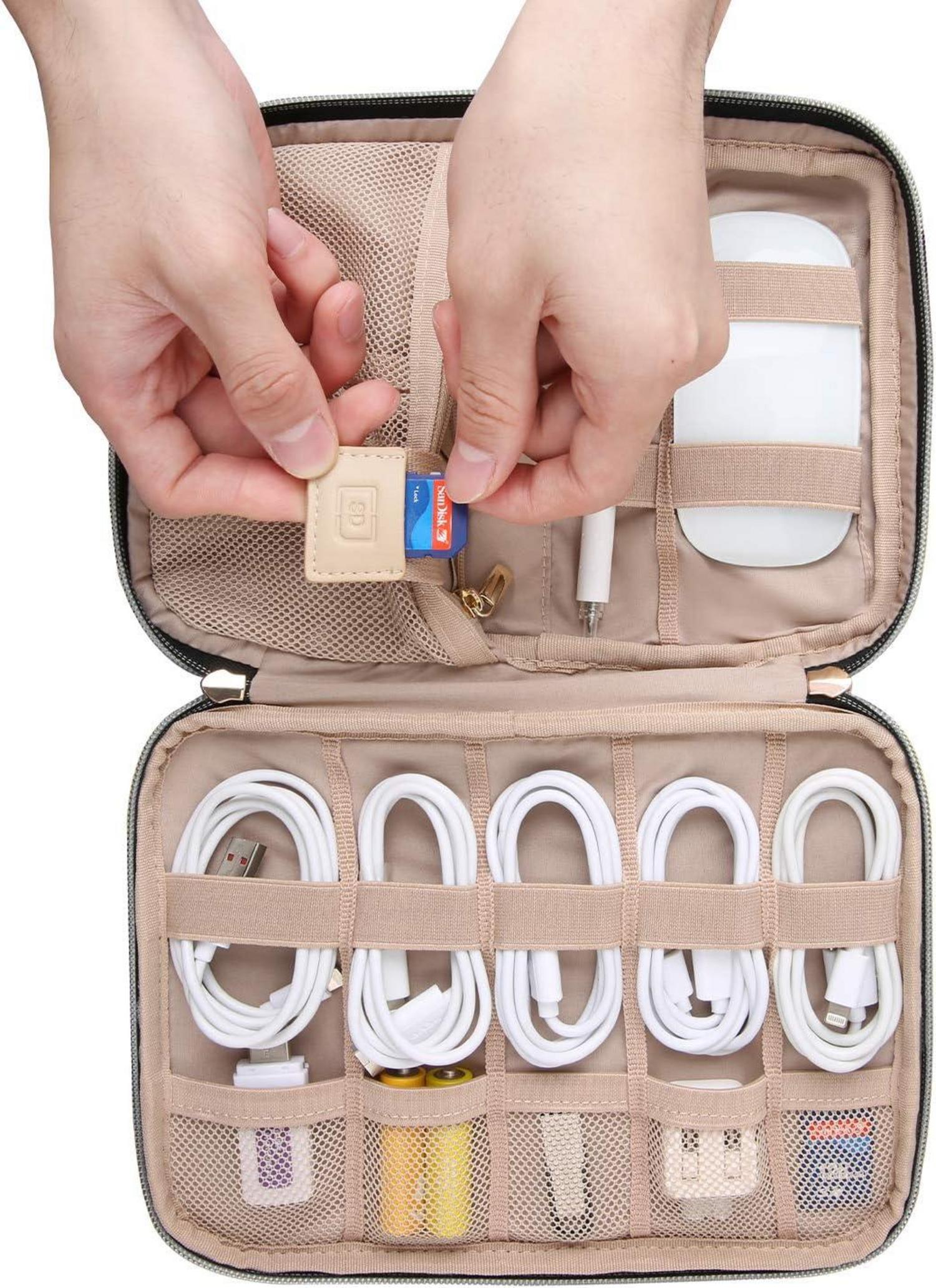 Electronic Travel Organiser Bag for Mobile Phone Charger, Power