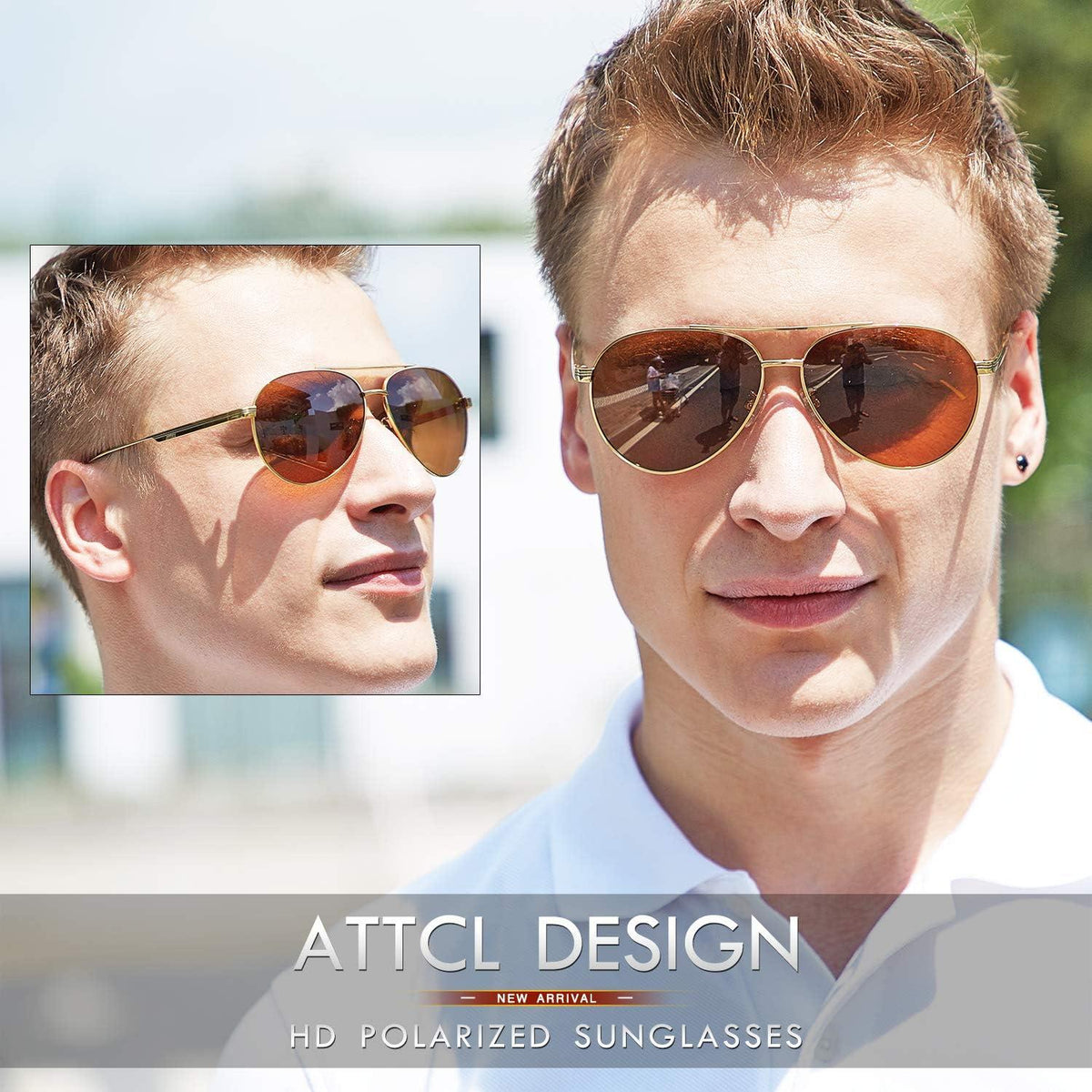 Herren Vintage Polarisierte Fliegerbrille UV400 Sonnenbrille