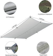 RYACO Tarp Zeltplane 3x3m Wasserdicht Ultraleicht mit Ösen