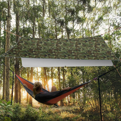 RYACO Tarp 3x3m Wasserdicht Zeltplane mit Ösen + 6 Erdnägeln + 6 Seilen