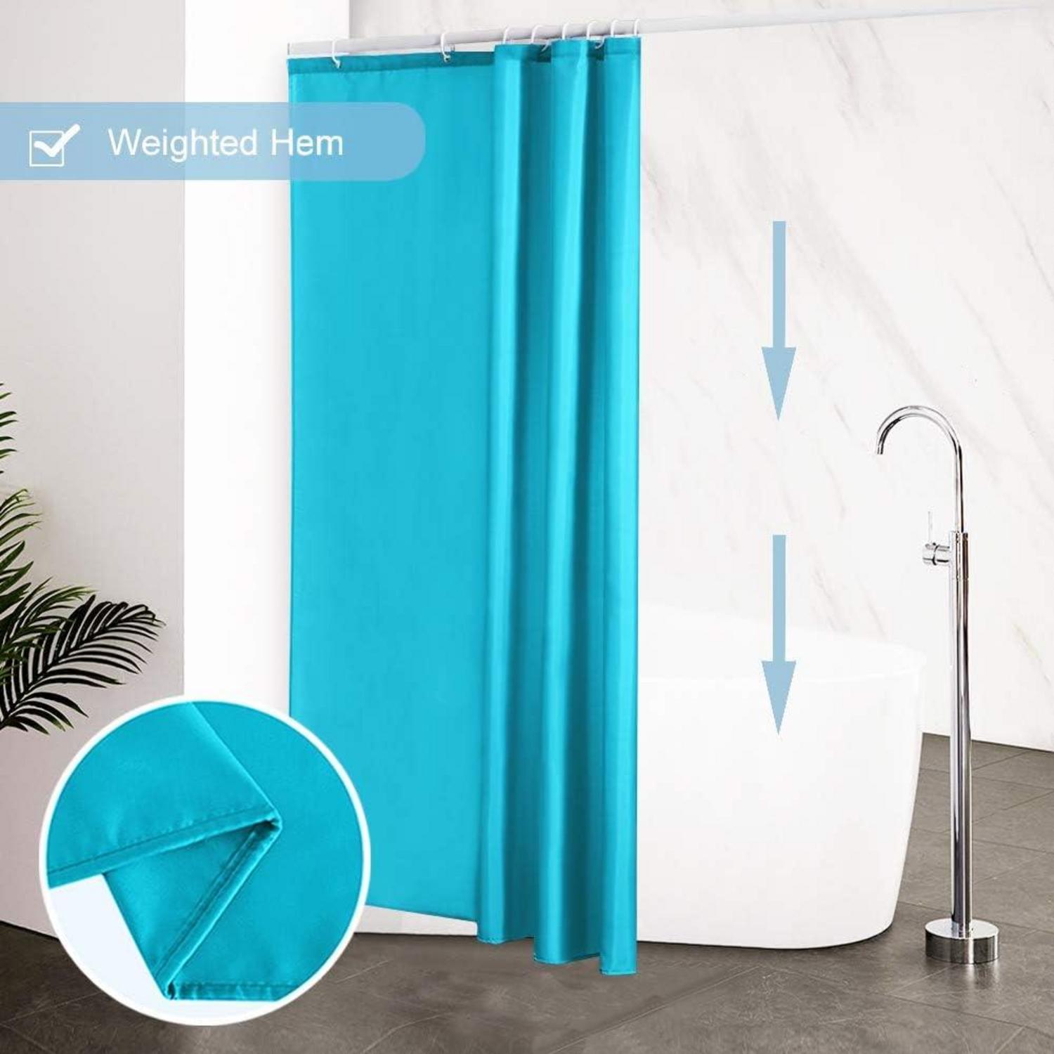 Duschvorhang 120x180cm Textil Badvorhang Polyester Aquamarine wasserabweisend