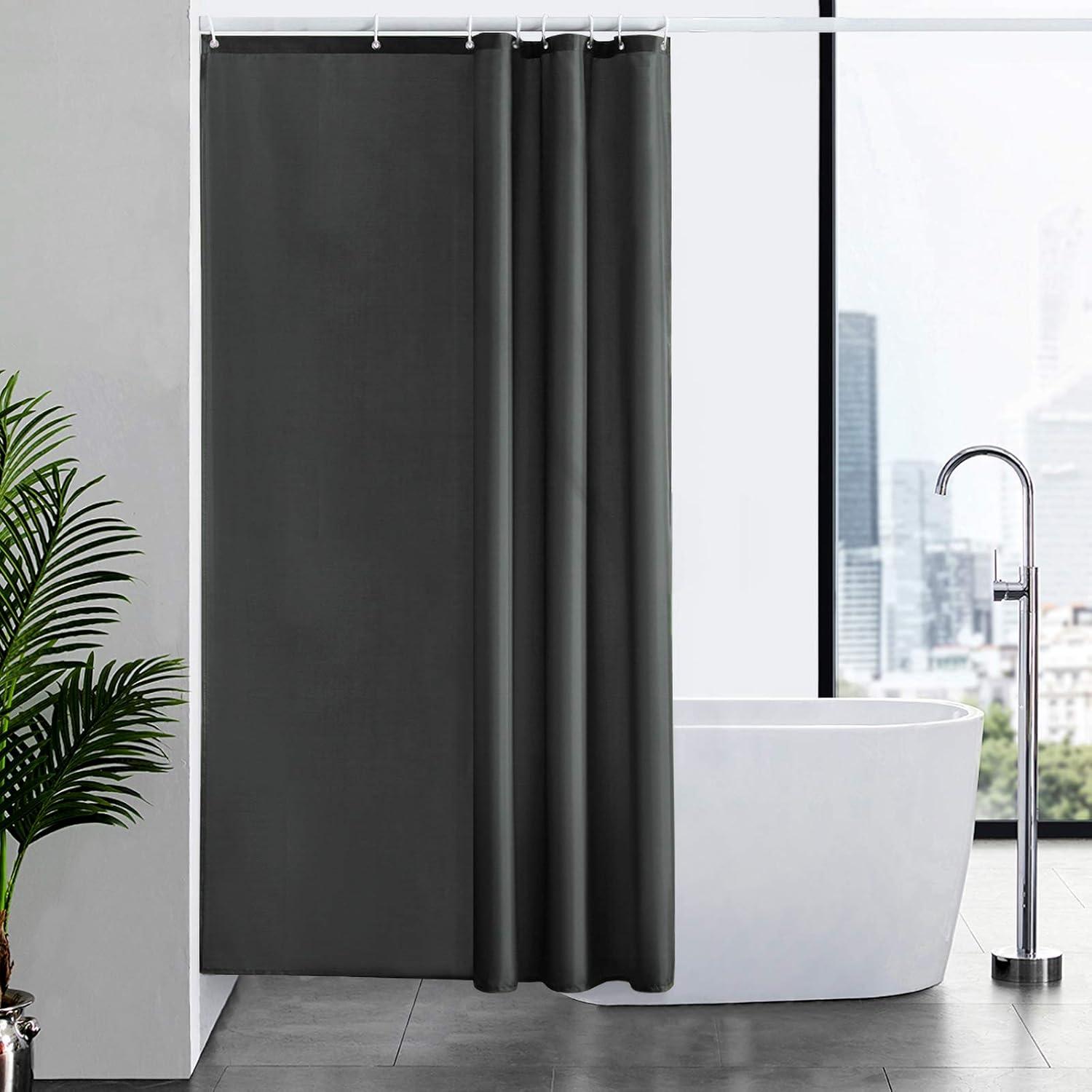 Duschvorhang Textil Anti-Schimmel Wasserdicht Waschbar Dunkelgrau