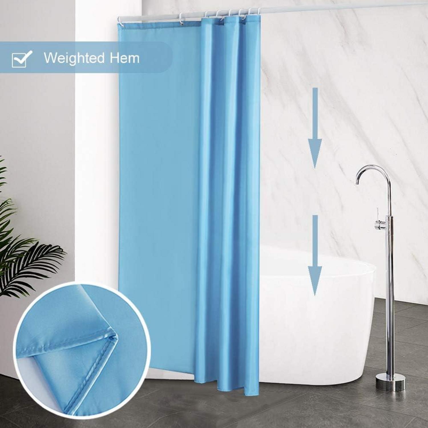 Furlinic Duschvorhang Textil Anti-schimmel Wasserdicht Polyester Hellblau 120x200cm