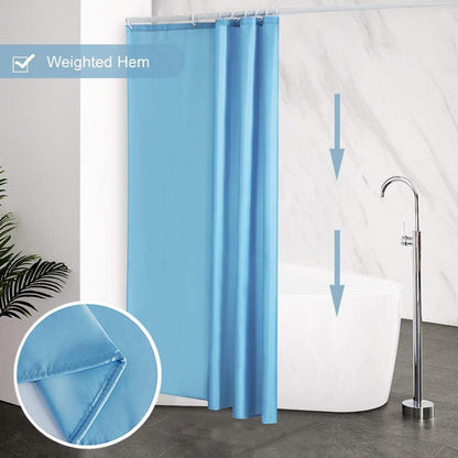 Furlinic Duschvorhang Textil Anti-schimmel Wasserdicht Polyester Hellblau 120x200cm