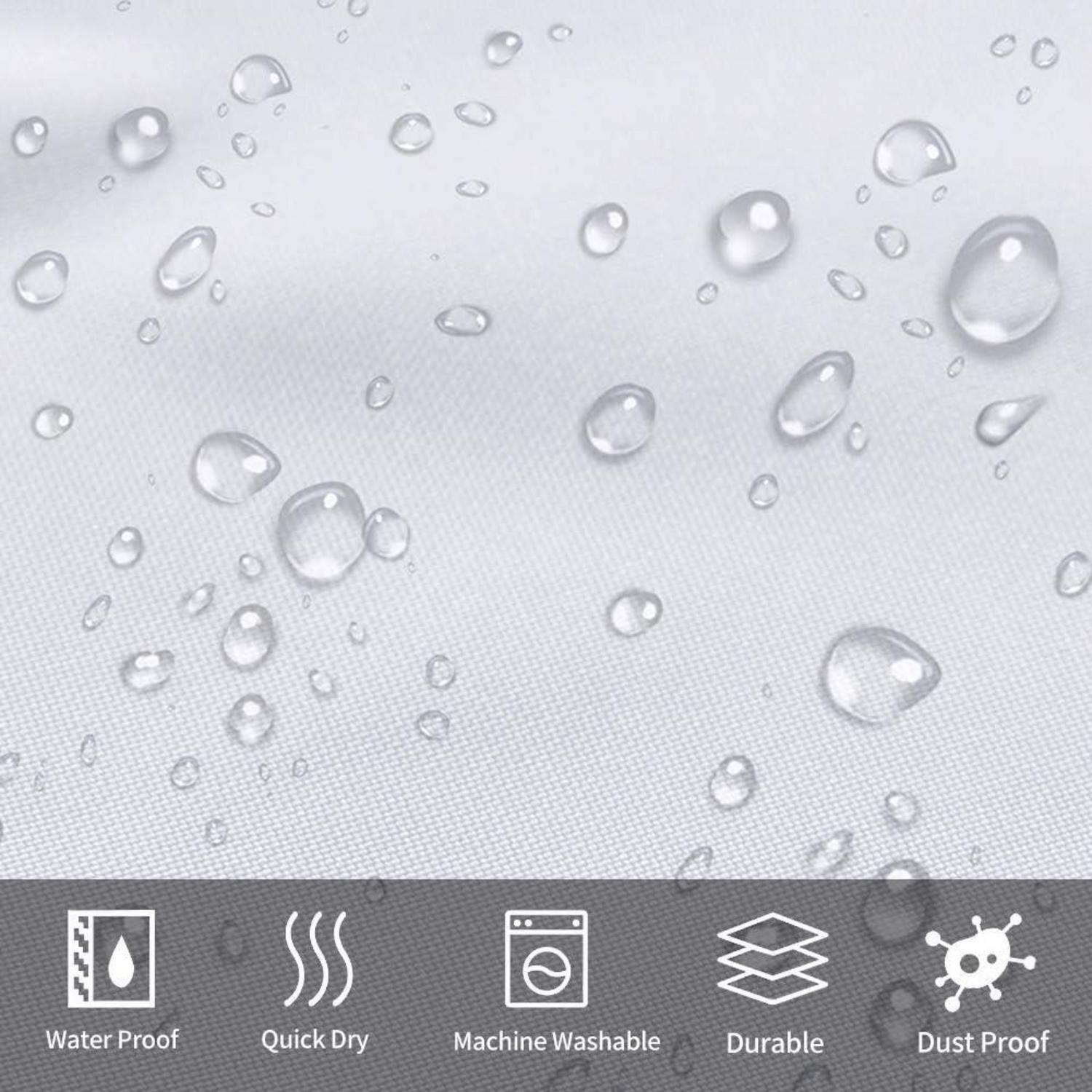 Duschvorhang Textil Weiß Anti-schimmel Wasserdicht 120x200cm mit 8 Ringen