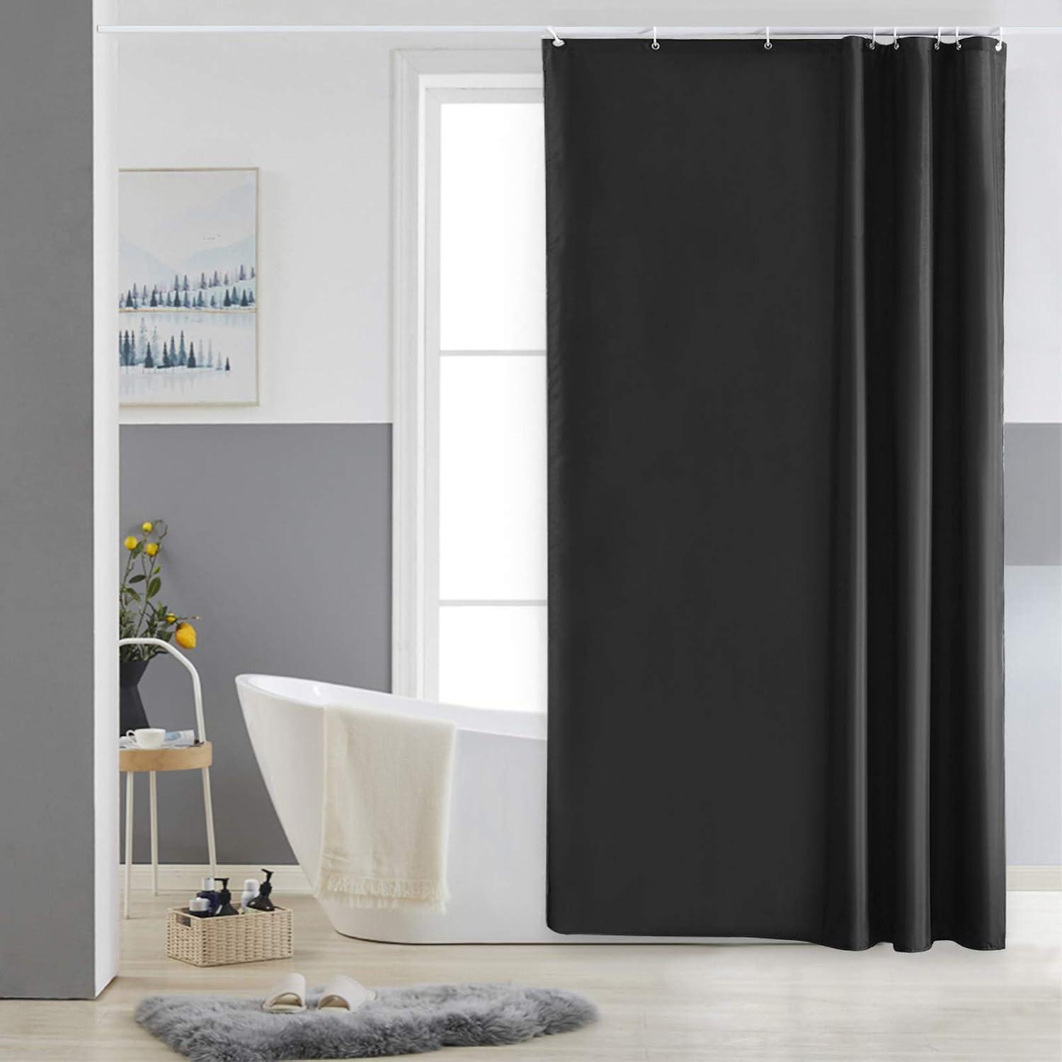 Duschvorhang Schwarz 120x180 Textil Polyester Schimmelresistent