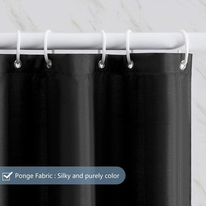 Duschvorhang 120x180 Polyester Schwarz Wasserabweisend