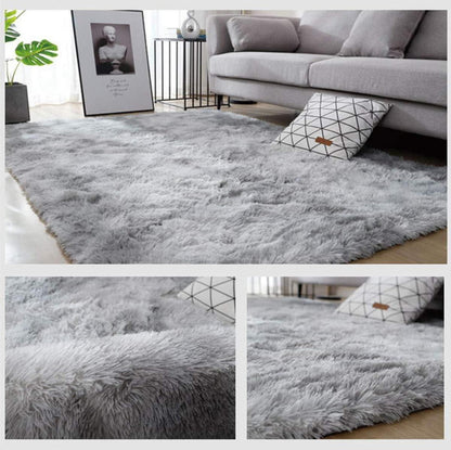 Weicher Flauschiger Teppich Groß 160x200cm Grau