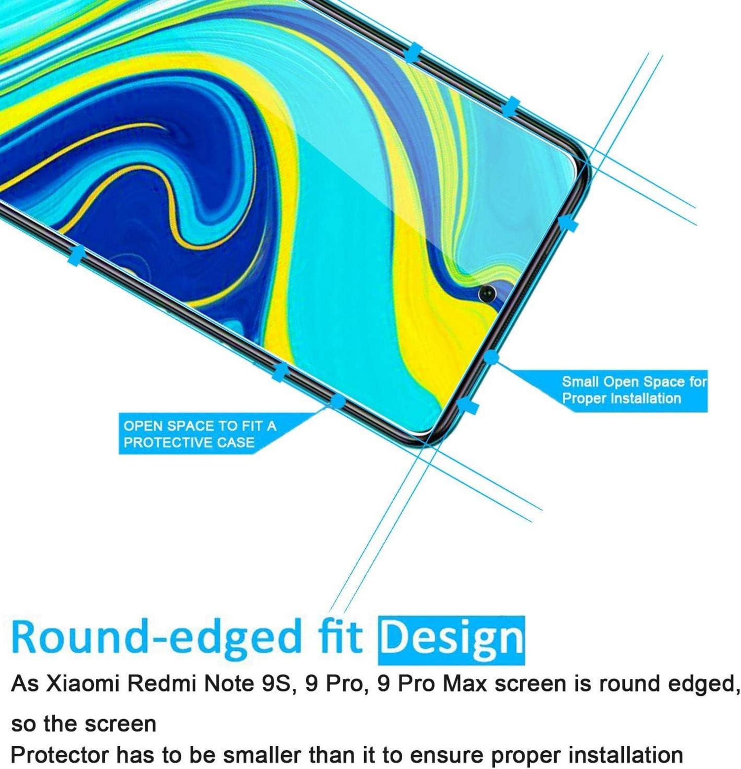 Panzer Schutz Glas Xiaomi Redmi Note 9S 9 Pro Max 9HGrad 2er-Pack