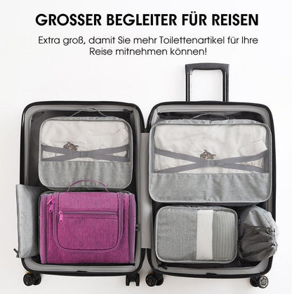 Große Waschtasche Kulturtasche Aufhängen Damen Herren Reisen Lila
