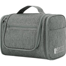 Große Kulturtasche zum Aufhängen, Reise-Waschtasche mit vielen Fächern, Grau