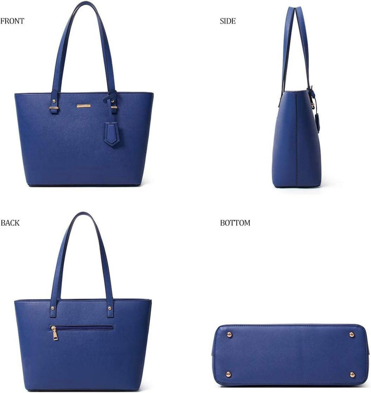 Damen Handtasche Tote Schulter Umhängetasche 4-teiliges Set Blau