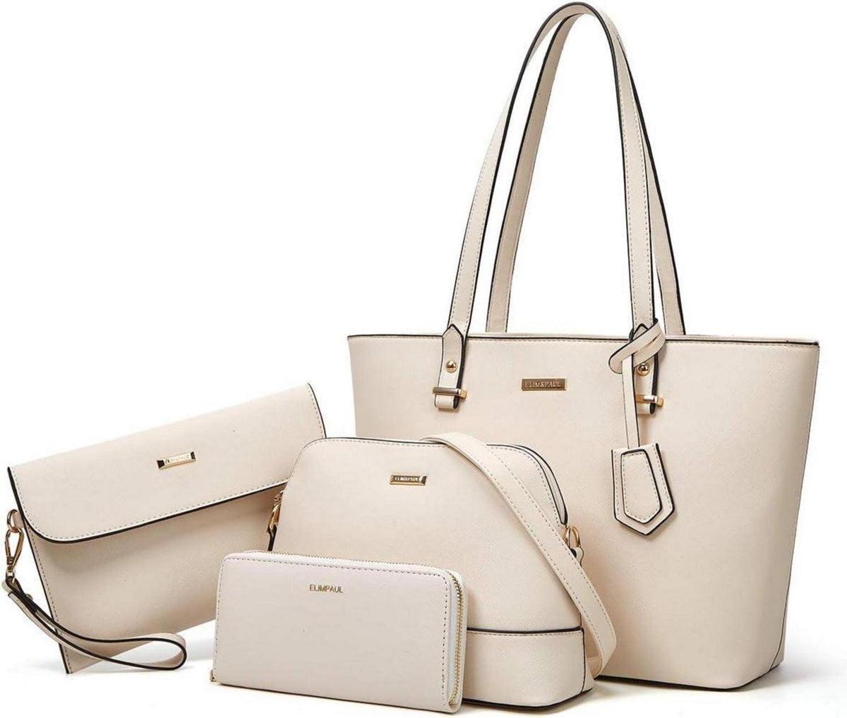 Damen Handtasche Tote Schultertasche Umhängetasche Geldbörse 4-teilig