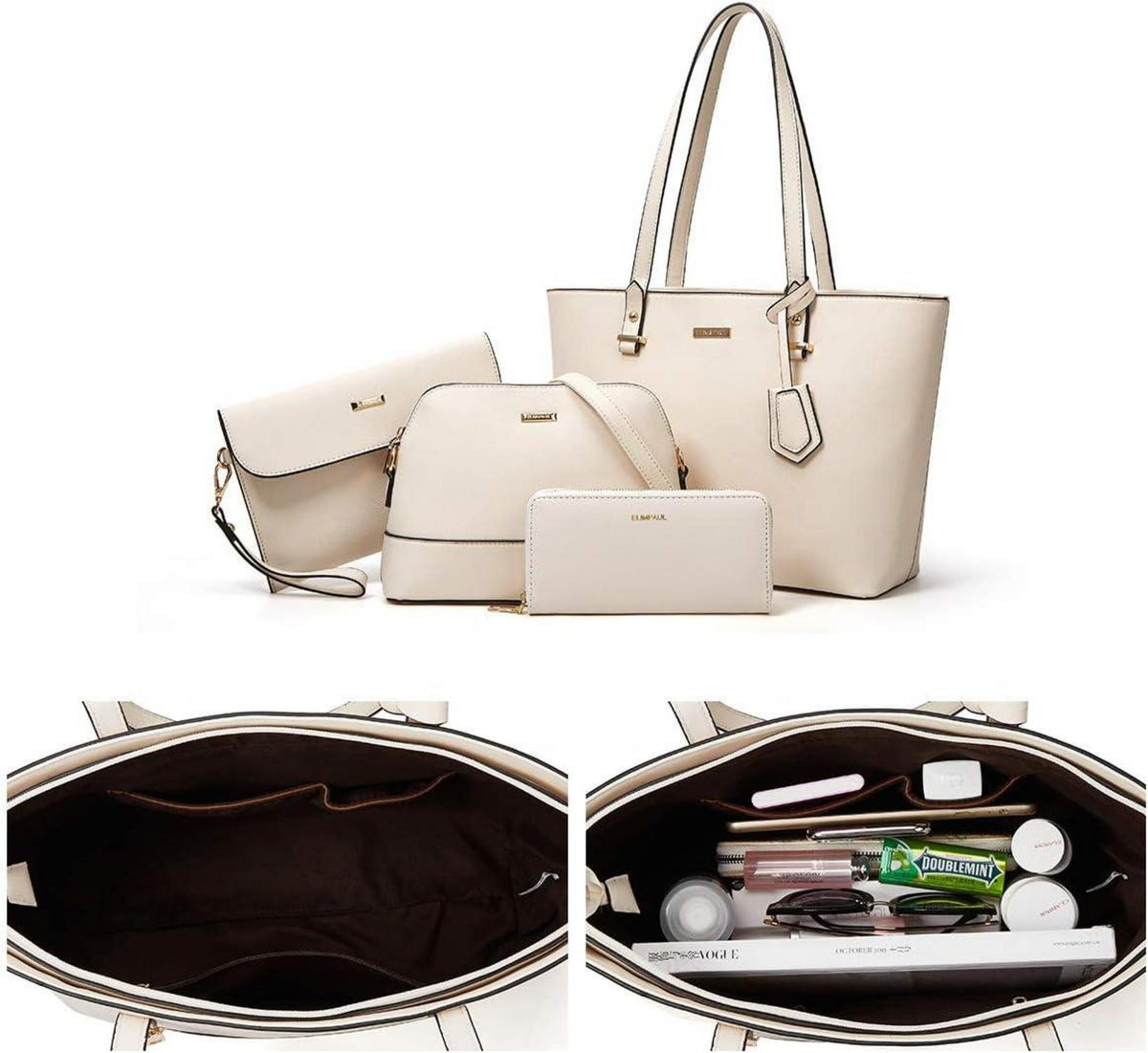 YTL Damen Handtasche Tote Schultertasche Umhängetasche Beige