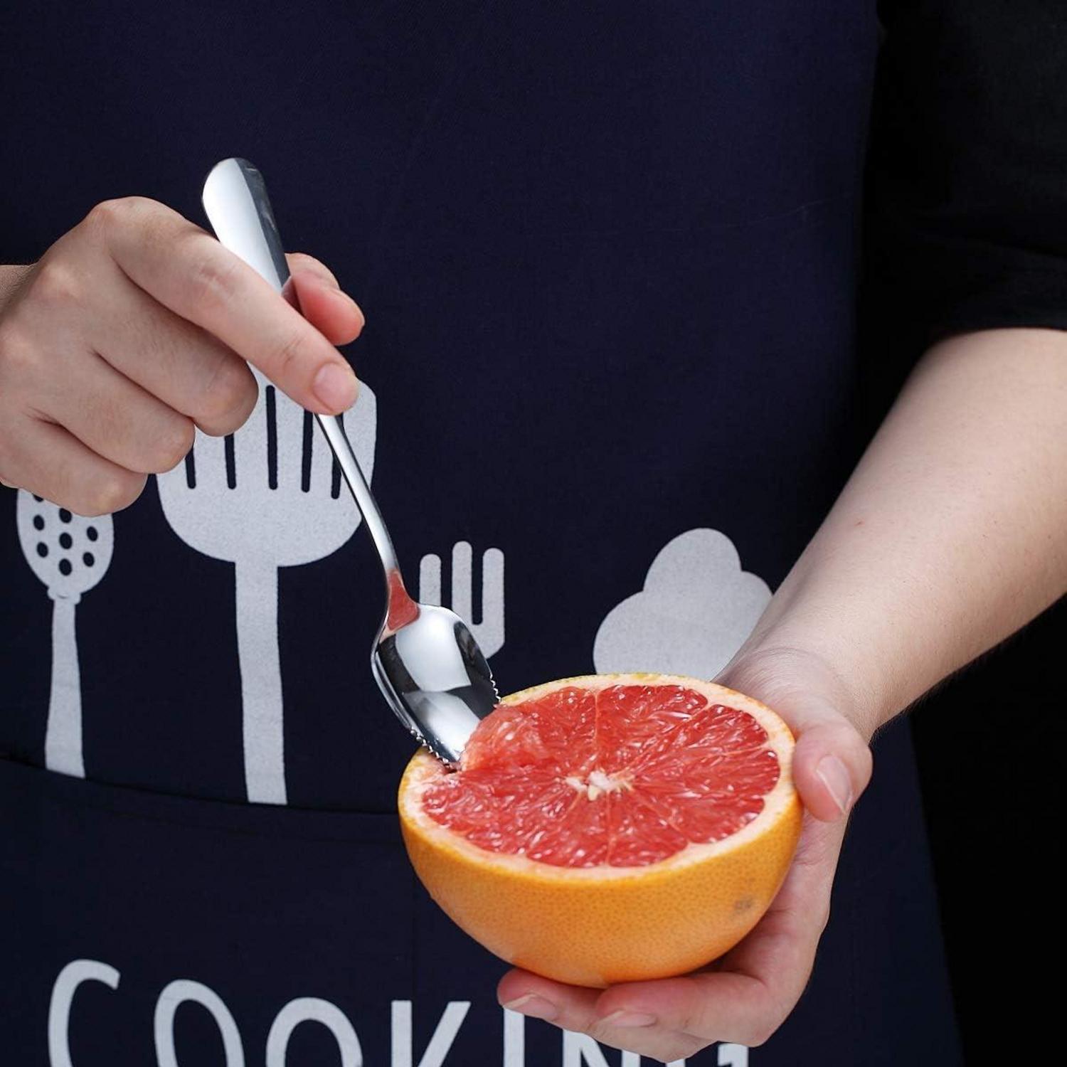 Grapefruitlöffel Edelstahl Titanbeschichtung 5er Set Silber