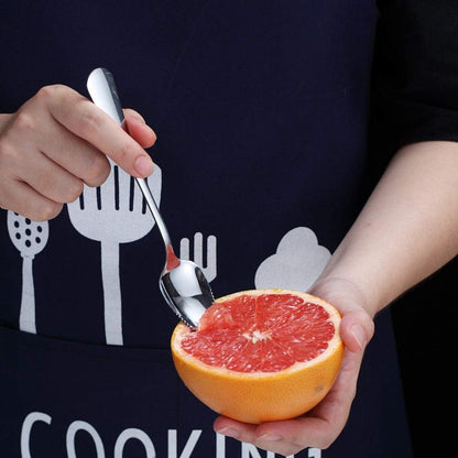 Grapefruitlöffel Edelstahl Titanbeschichtung 5er Set Silber