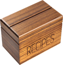 Vintage Holz Rezeptbox mit Karten und Trennwänden - Exklusive