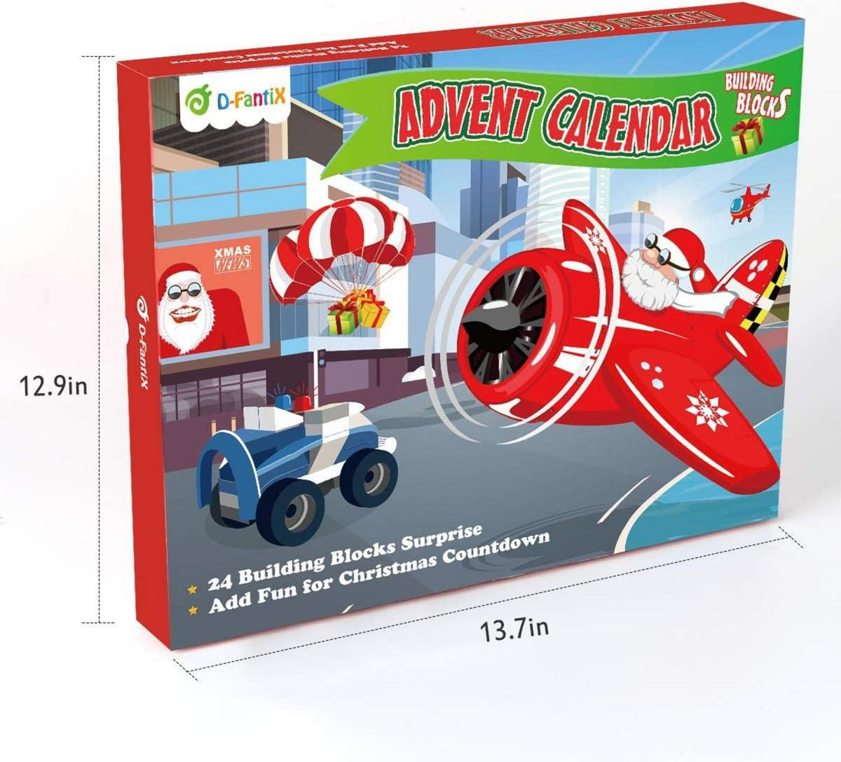 Weihnachts-Adventskalender D-FantiX Fahrzeug Bauklotz-Sets 24 Tage