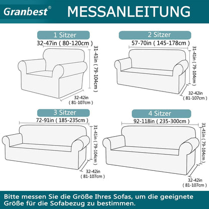 Stretch Sofabezug 2 Sitzer Beige – Wasserdicht & Elastisch