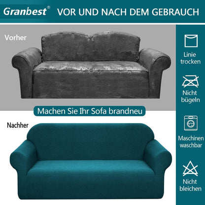 Stretch Sofabezug 4 Sitzer Blaugrün – Wasserdicht & Elastisch