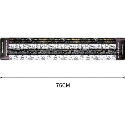 Weihnachts-Geschenkpapier Schwarz-Weiß-Gold 4 Rollen 76cm x