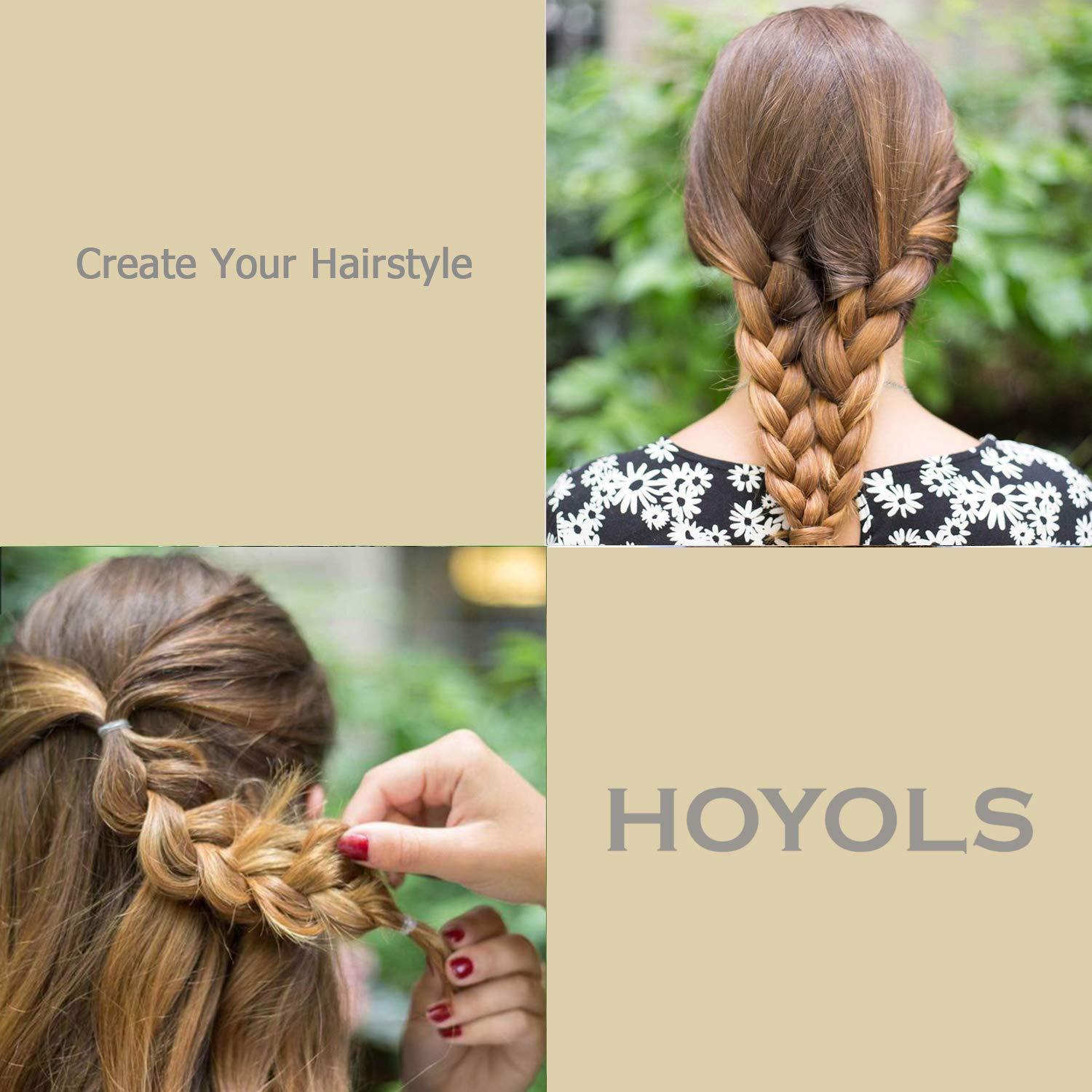 HOYOLS 330 Gummibänder 3.8cm für schwarzes Haar inkl. Behälter