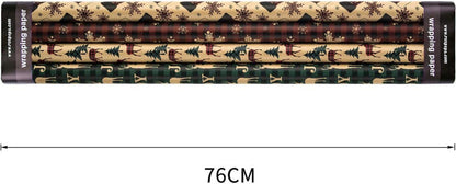 Weihnachtsgeschenkpapier Kraftpapier Rot Grün Plaids Christmas 4