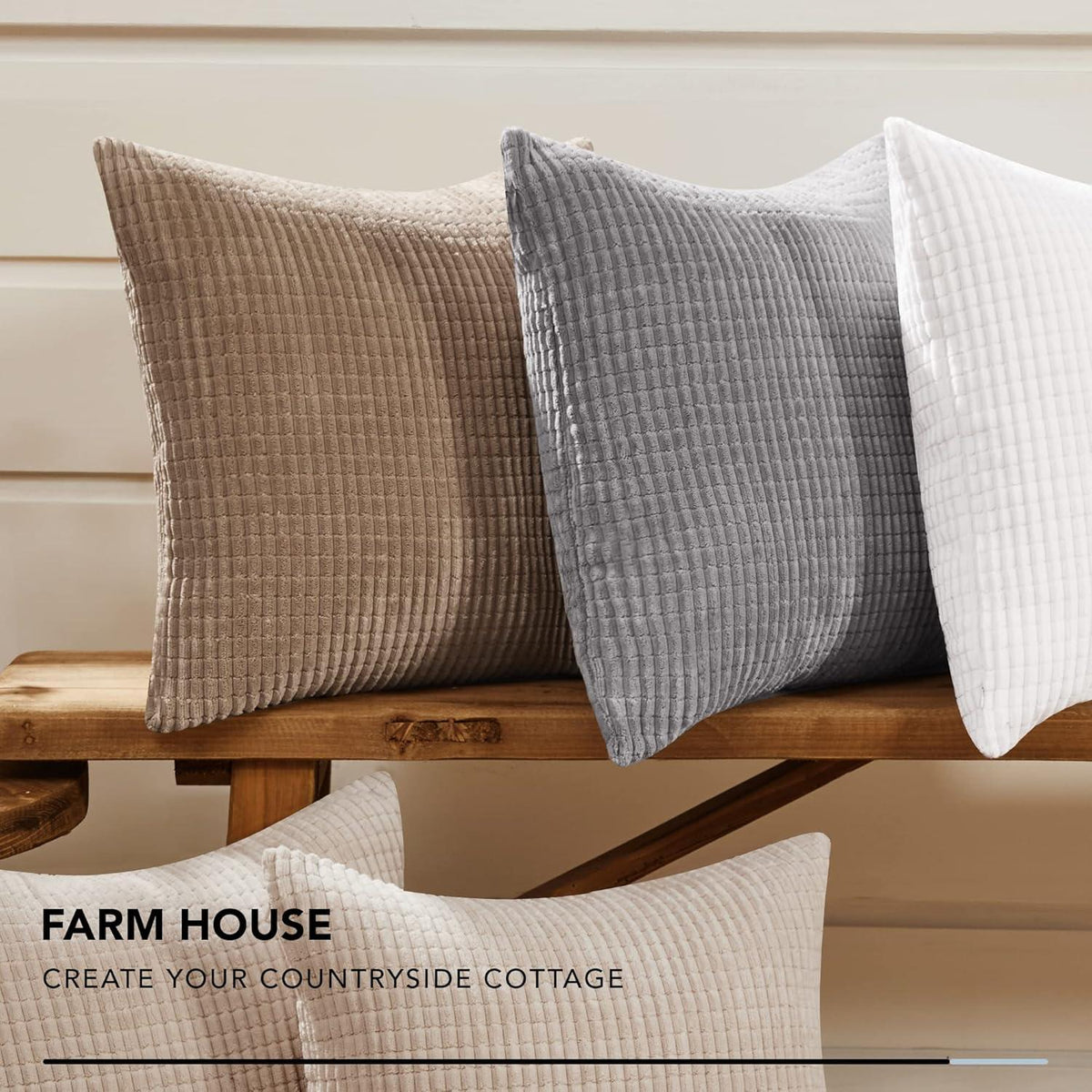 Deconovo Kissenbezug Kordsamt 45x45cm 2er Set Taupe