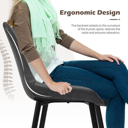 Esszimmerstühle 2er Set, Ergonomisch & Robust in Lederoptik