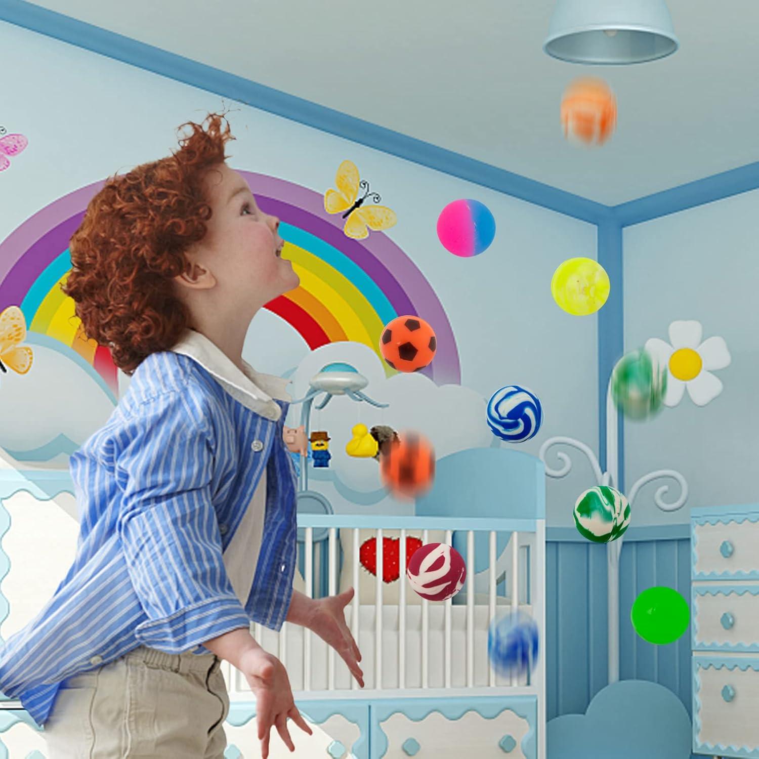 Flummi 25mm: 50 Stück bunte Hüpfbälle für Kindergeburtstag