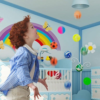 Flummi 25mm: 50 Stück bunte Hüpfbälle für Kindergeburtstag
