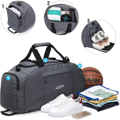 40L Faltbare 3-Wege-Reisetasche Sporttasche mit Schuhfach