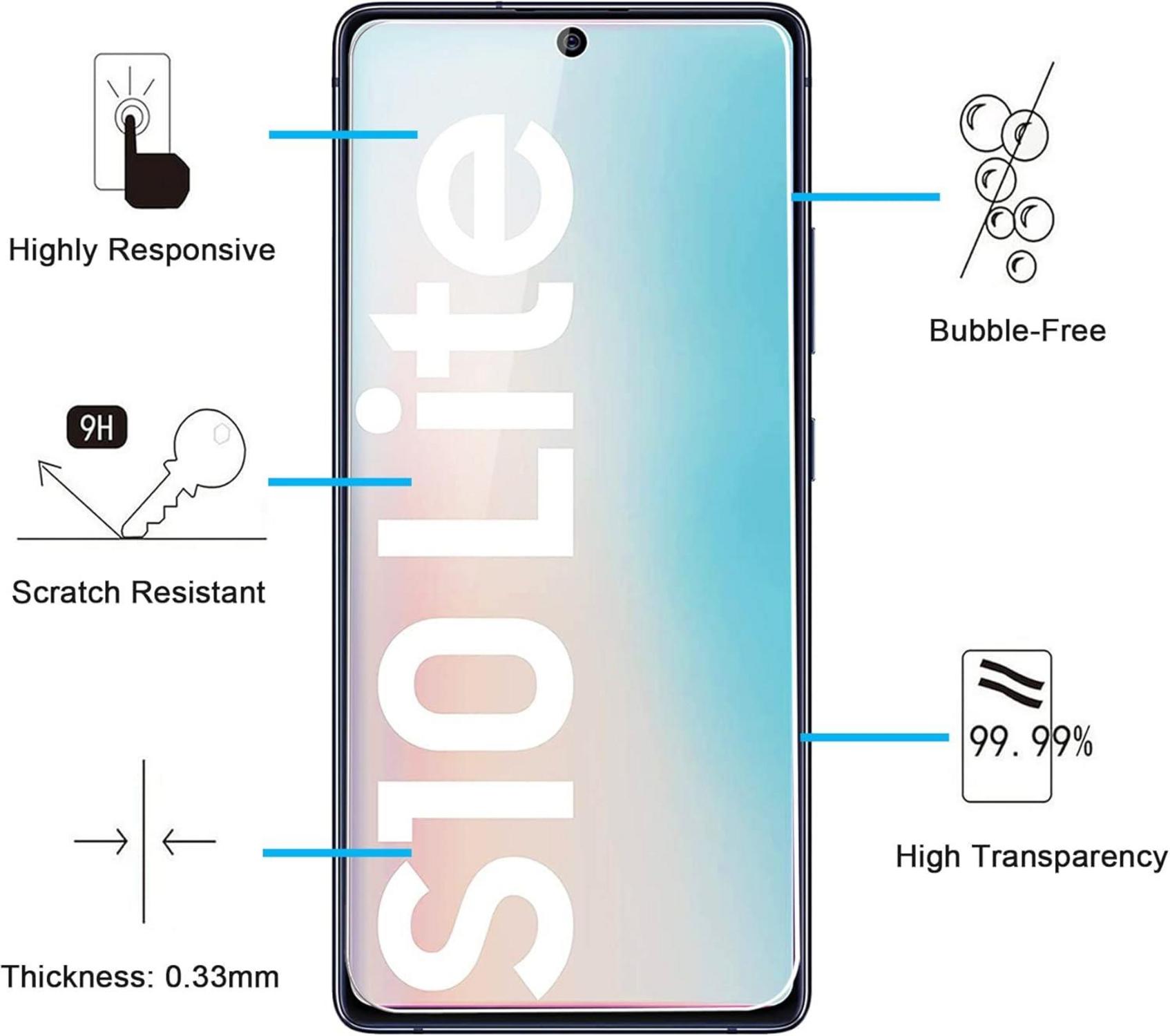 Panzer Schutz Glas für Samsung Galaxy S10 Lite 3er Set 9H