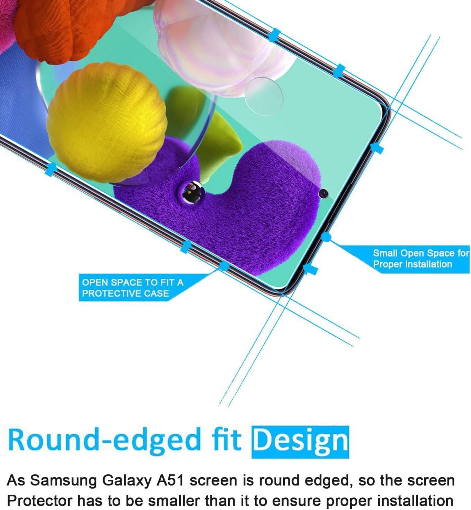 Panzer Schutzglas Samsung Galaxy A51 2 Stück 9H Härte Klar