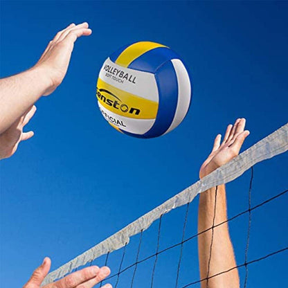 Senston Beachvolleyball Soft Touch Größe 5 mit Pumpe - Wasserfest für Strand, Pool