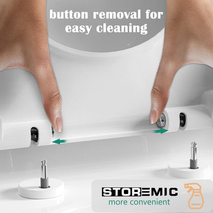 STOREMIC Toilettendeckel D-Form mit Absenkautomatik und Antibakteriell aus Duroplast