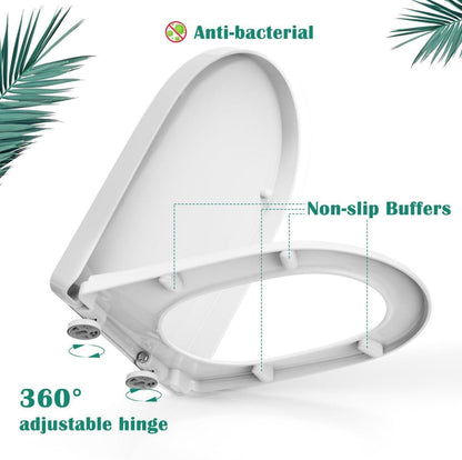 Toilettendeckel WC Sitz Absenkautomatik D-Form Quick Release Antibakteriell aus