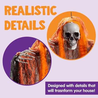 Halloween Sensenmann Dekoration Set 3 Stück 90 cm Gruselige Hängedeko