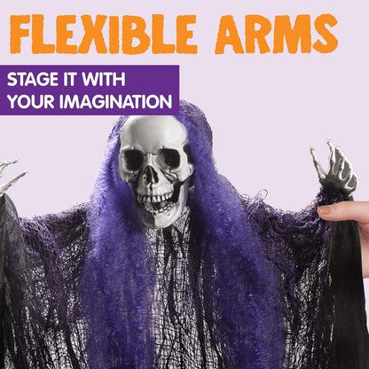 JOYIN Halloween Sensenmann Dekoration 3 Stück 90 cm Gruselige Skelett Hängen