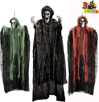 Hängende Sensenmänner Halloween Deko 3er Set 134,6 cm + 80 x 2 cm