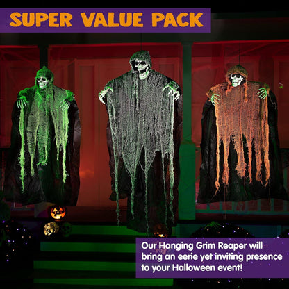 JOYIN Halloween hängende Sensenmänner Set, 135 cm + 80