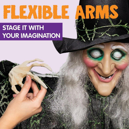 Halloween hängende Hexen mit biegsamen Armen 3er Set