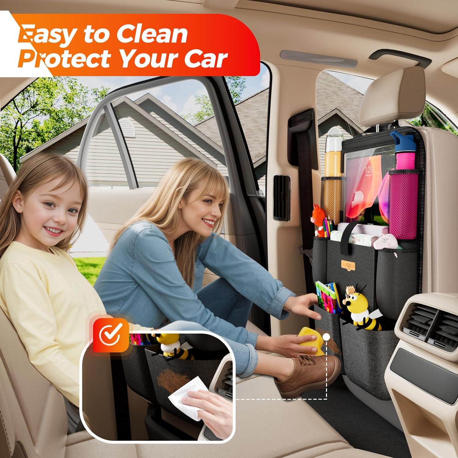 SURDOCA Autositz-Organizer 4. Generation – 11-Zoll Tablet, 8 Taschen, wasserdichter Rücksitzschutz