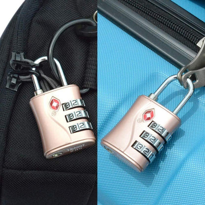 TSA Kofferschlösser 3-Stellige Zahlen Roségold 2er Set