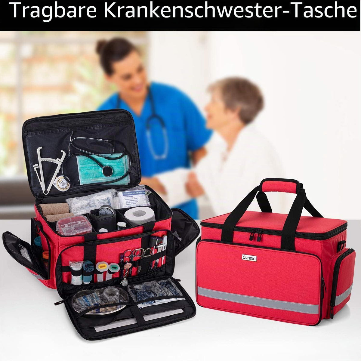Tragbare Medizintasche für Erste Hilfe – Rot