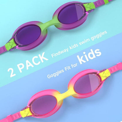 Schwimmbrille Kinder | 2 Stücke Junior Anti Nebel UV Schutz