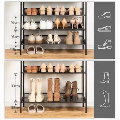 8-stöckiges Schuhregal – Vintagebraun & Schwarz – 24-32 Paar